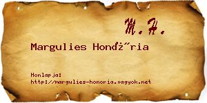 Margulies Honória névjegykártya